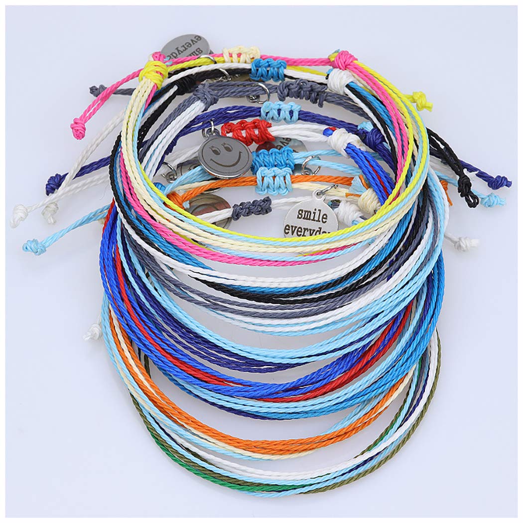 Starain Adjustable Braided Surf Bracelets for Women - Waterproof Boho Handmade Wave Bracelet Set - Perfect for Beach, Surfing, Yoga & Summer Fashion Accessories