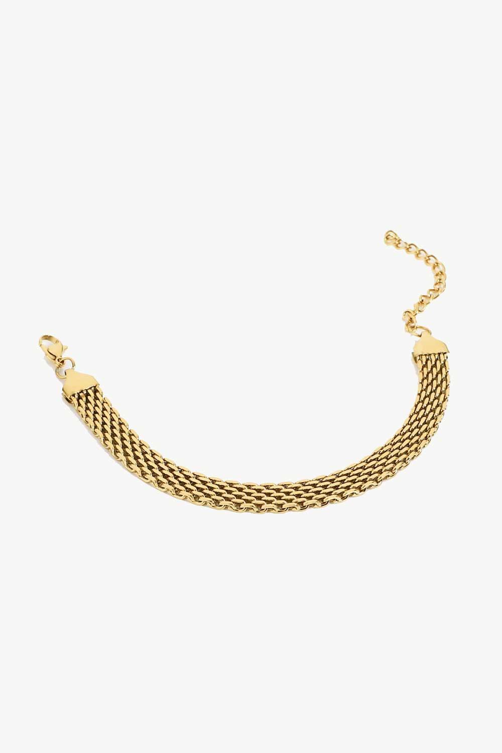 18K Gold Plated Wide Chain Bracelet for Women - Elegant Fashion Jewelry Gift for Birthday, Anniversary & Special Occasions - Perfect for Parties, Weddings & Everyday Wear