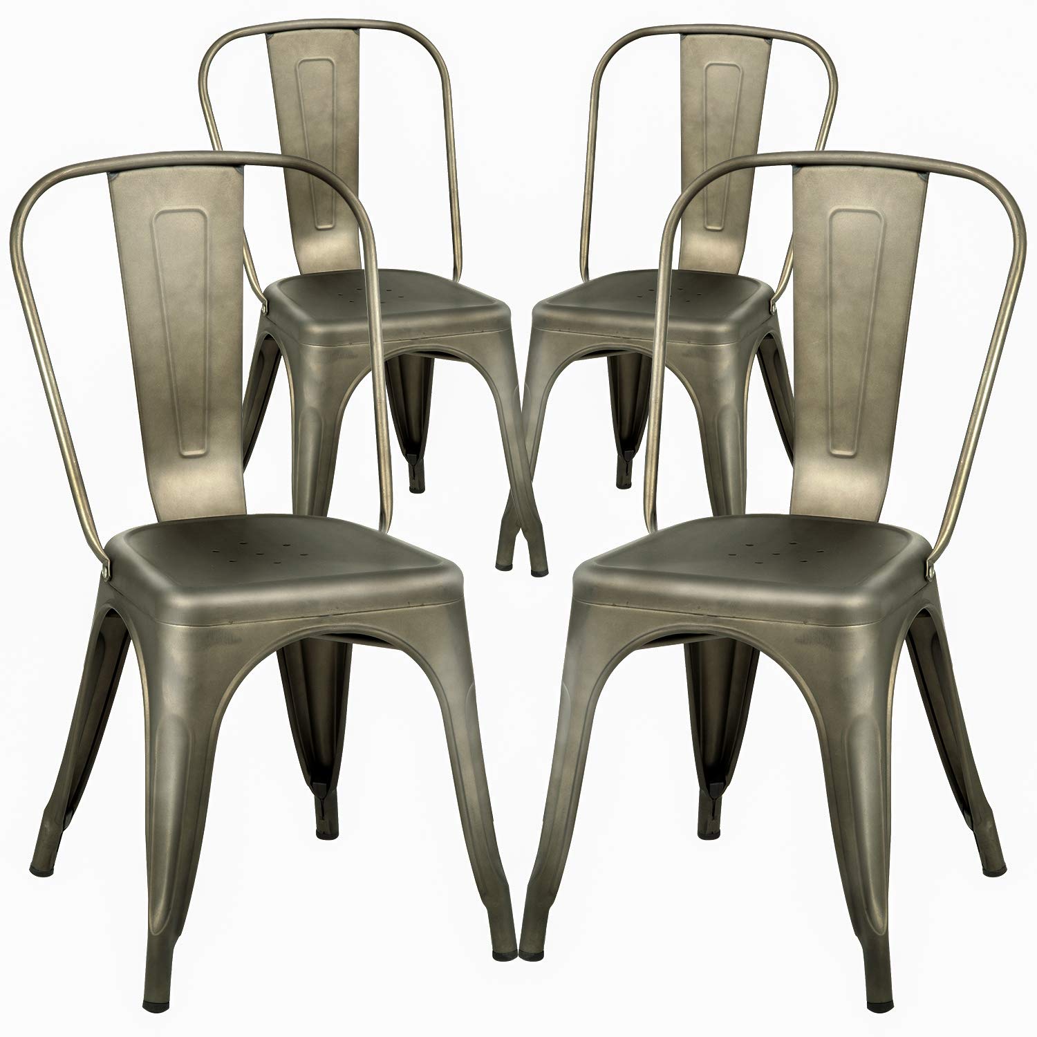 FDW Metal Dining Chairs - Stackable Indoor/Outdoor Chairs for Patio, Restaurant & Kitchen - 18