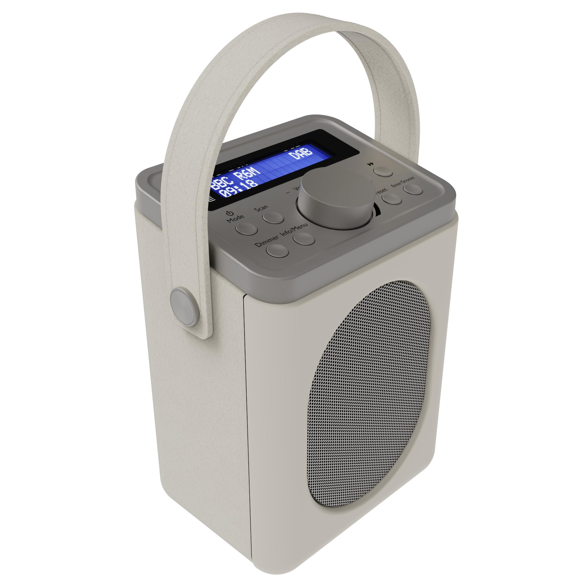 Portable DAB+ Digital Radio with Bluetooth 5.0 | 15-Hour Rechargeable Battery & AC Power | Dual Alarm Clock with Snooze | 20+ Presets, FM Tuner, LED Display, 3.5mm Headphone Jack | MAJORITY Little Shelford (Cream Grey) | Perfect for Bedroom, Kitchen, Office & Travel