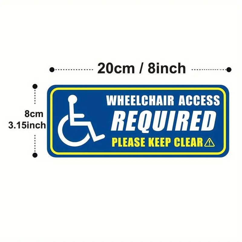 Waterproof & Fade Resistant Wheelchair Access Signs - 2 Pack ADA Compliant Restroom & Building Door Signs for Disabled Accessibility
