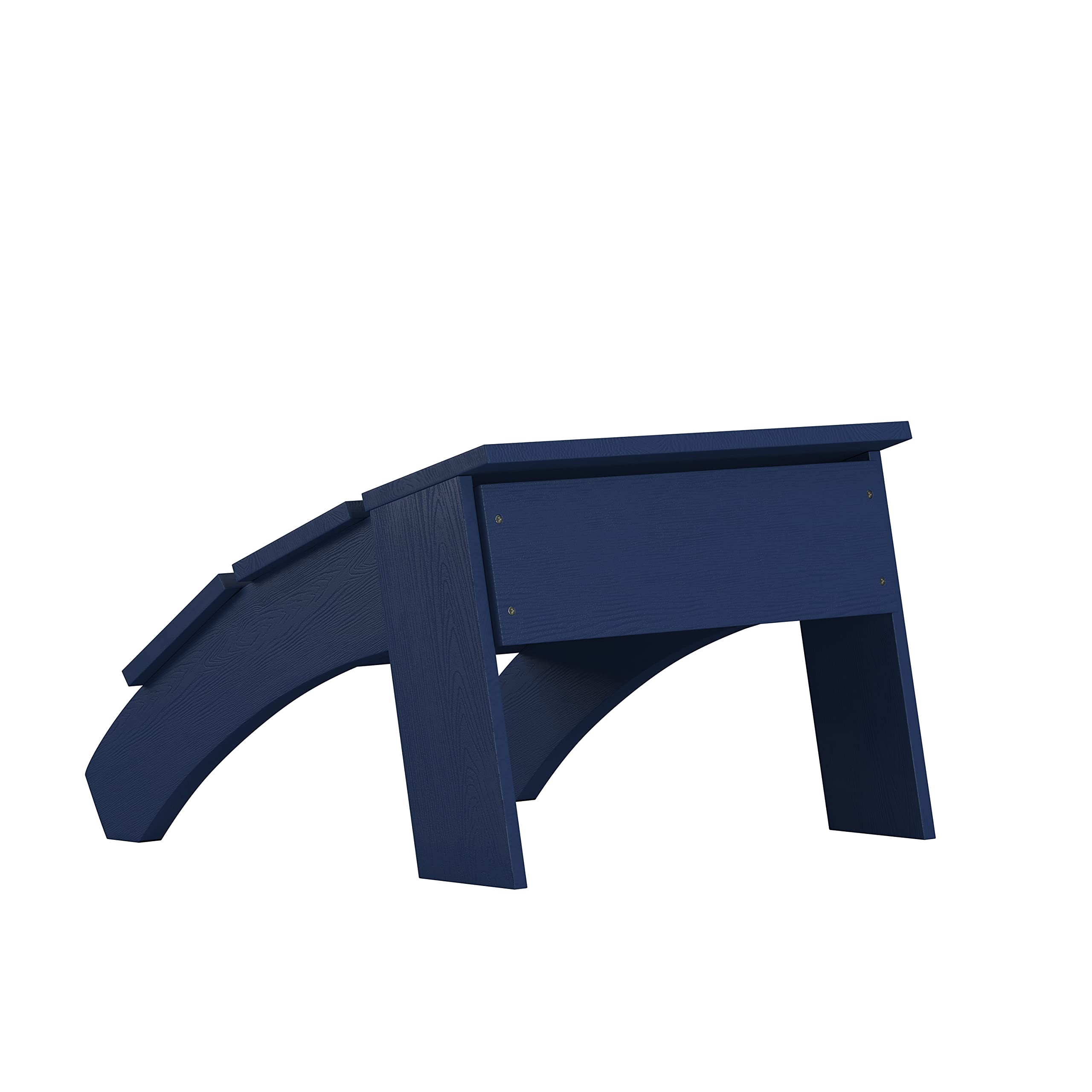 EMMA + OLIVER Navy Blue Adirondack Style Ottoman - Indoor/Outdoor Poly Resin Footstool for Patio, Deck, Garden & Living Room