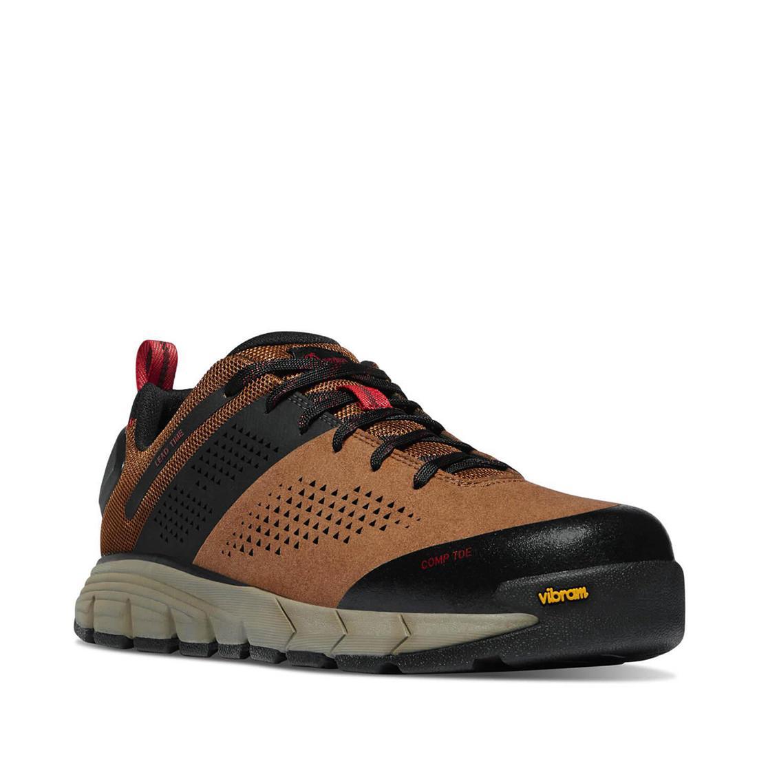 3 Nano Toe Work Shoes for Men - Brown Safety Boots with Slip Resistance | Ideal for Construction, Warehouse & Outdoor Work