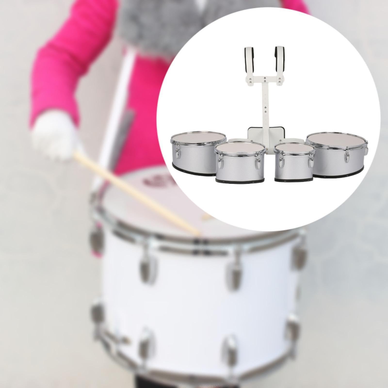 Professional Marching Band Drum Set - 4-Piece Percussion Kit with Multiple Tones | Ideal for Kids, Beginners & Music Practice | Perfect Birthday Gift for Children | Great for School Bands, Parades & Musical Performances