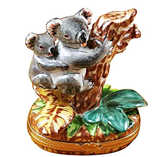 Authentic French Limoges Porcelain Koala with Baby Figurine - Handcrafted Collectible Gift for Home Decor, Animal Lovers & Porcelain Enthusiasts | Perfect for Display, Gifting & Special Occasions