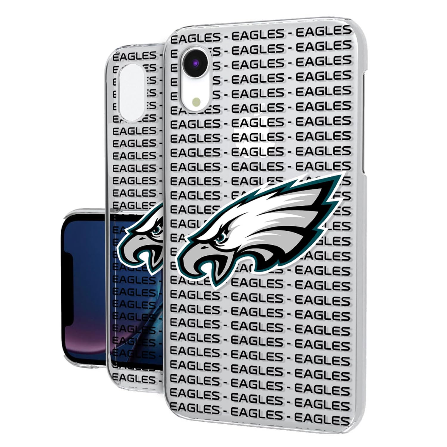 Philadelphia Eagles iPhone Clear Case with Text Backdrop - Durable Protective Cover for iPhone 13/14/15 Pro Max - Perfect for Game Day, Tailgating & Eagles Fan Gifts