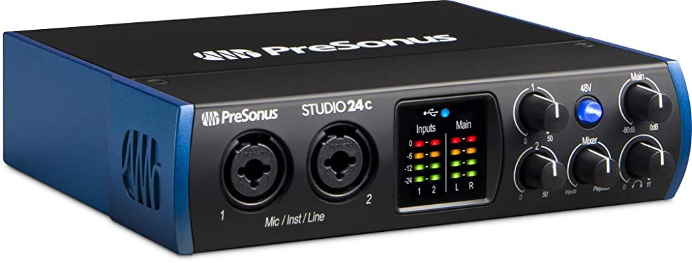 Renewed Studio 24C USB-C Audio/MIDI Interface - Professional Recording & Music Production for Home Studios & Podcasting