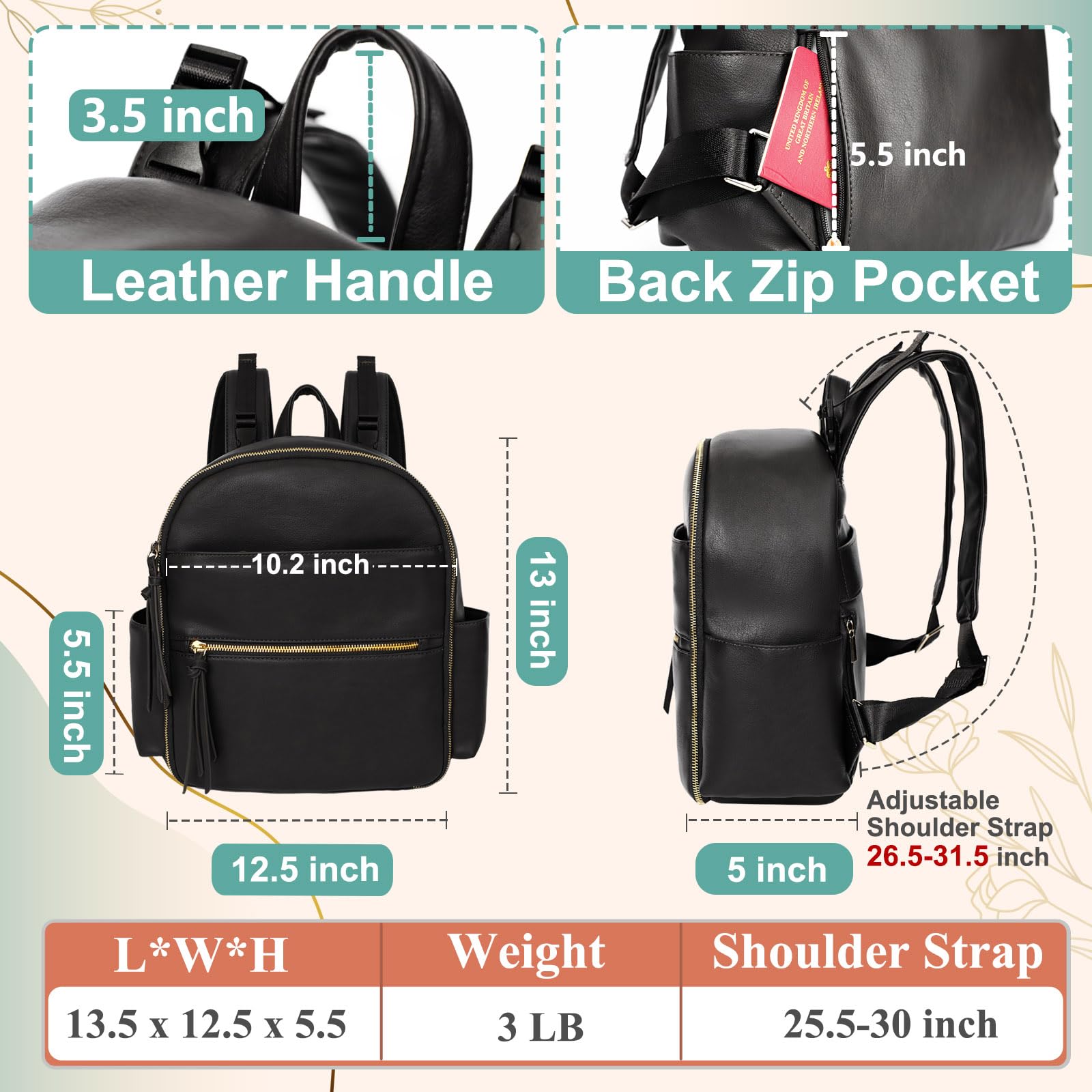 MOMINSIDE Small Diaper Bag Backpack - Mini Baby Diaper Bag with 2 Insulated Pockets & Stroller Straps | Perfect for Travel, Outings & Everyday Use | Compact Diaper Organizer for Moms on the Go