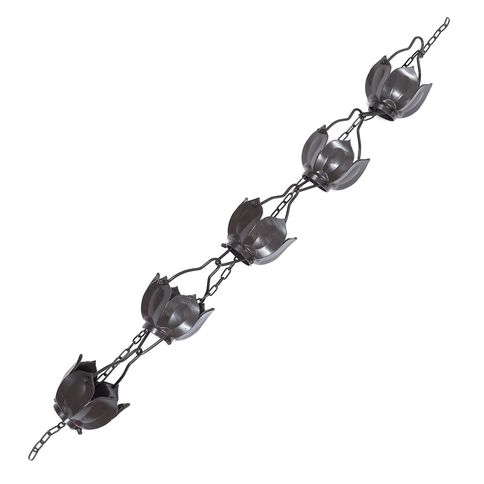 Metal Rain Chains for Gutters - Decorative Garden Rainwater Diverter | Outdoor Home & Patio Decor | Perfect for Downspout Replacement & Zen Garden Water Features