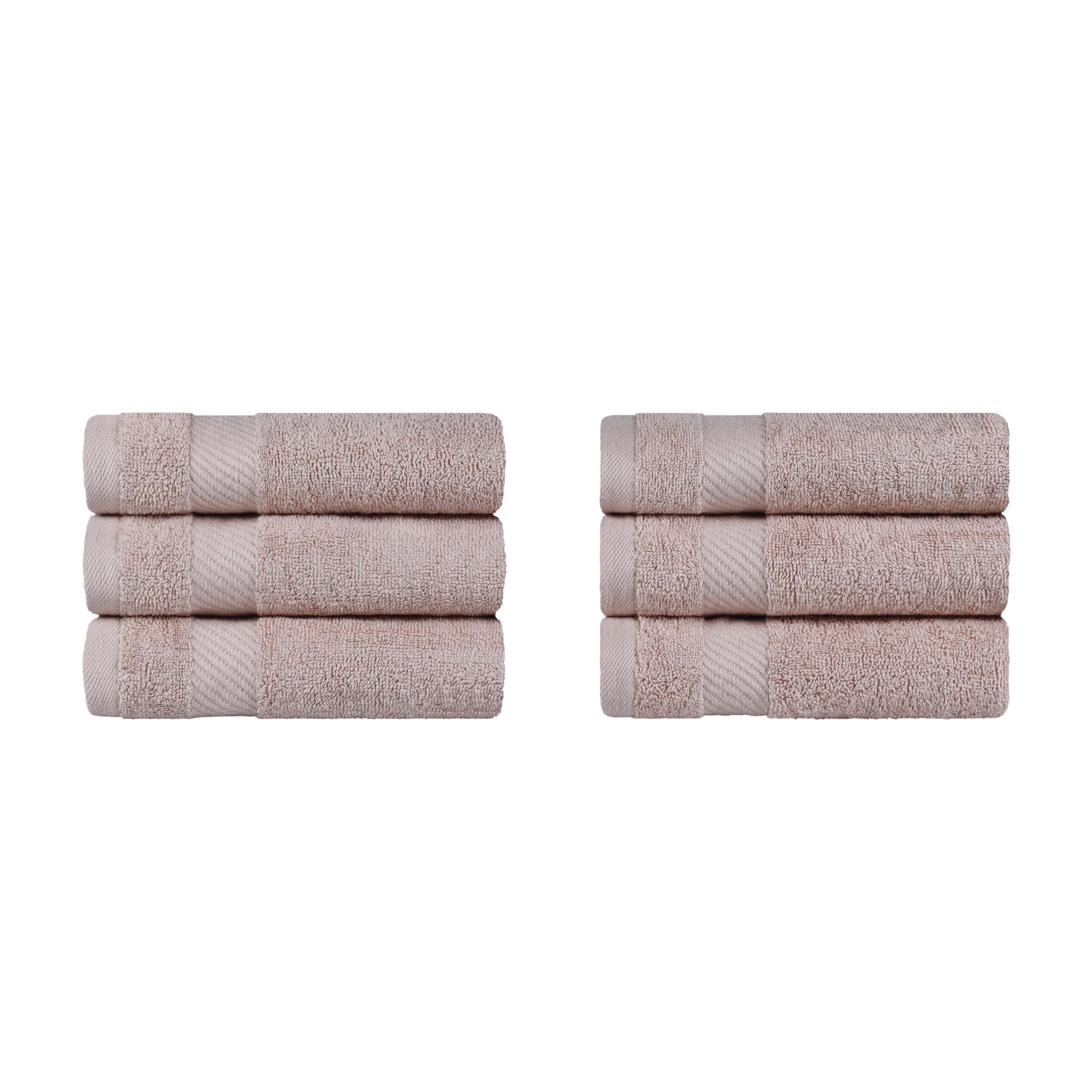 Premium 6-Piece Egyptian Cotton Hand Towel Set with Elegant Dobby Border - Soft & Absorbent for Bathroom, Kitchen, and Guest Use