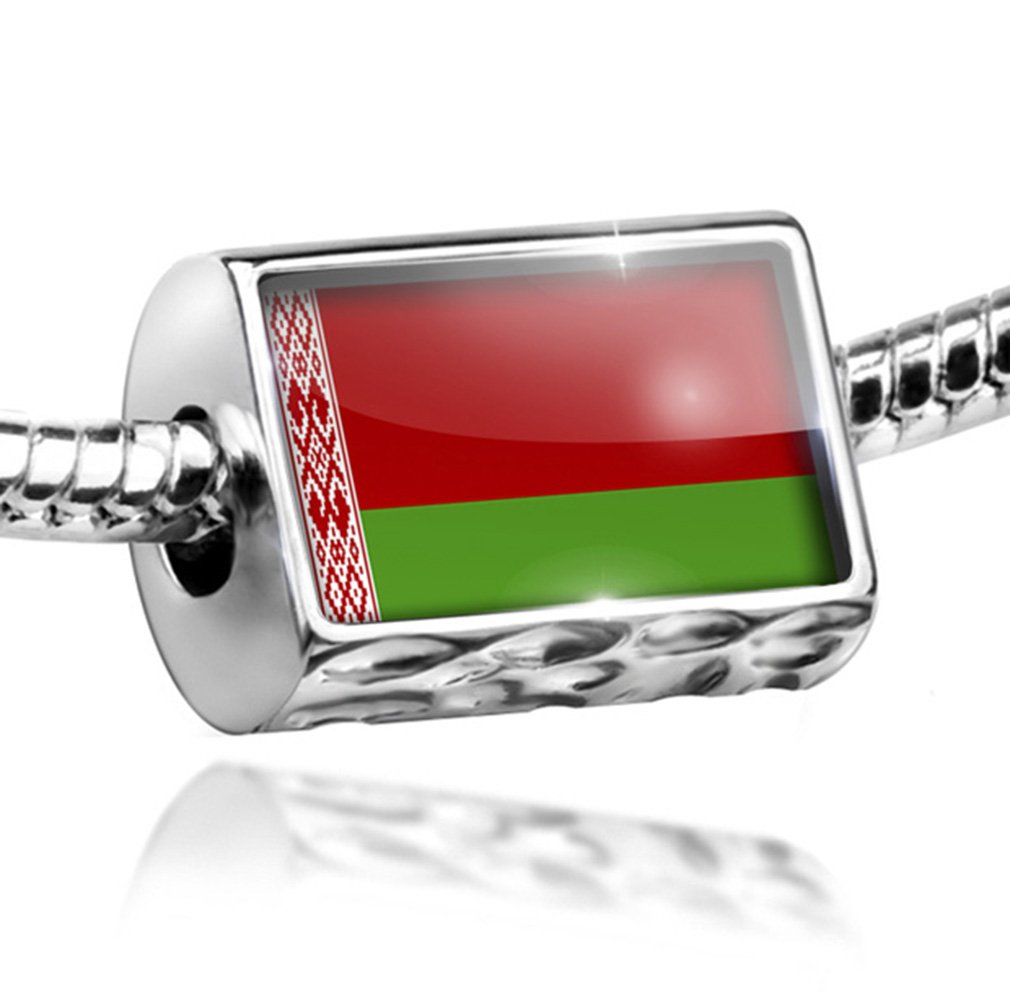Charm Belarus Flag Bead - Compatible with All European Bracelets for Jewelry Making, DIY Crafts, and Patriotic Accessories