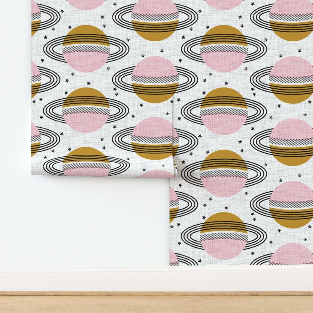 Self-Adhesive Removable Wallpaper 12ft x 2ft - Modern Space Planets Design | Peel & Stick Wall Covering for Nursery, Bedroom, Office Decor | Easy Installation & No Residue