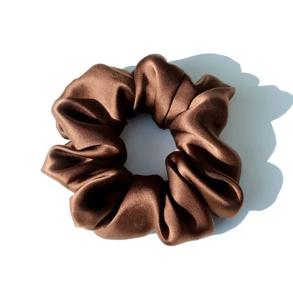 Premium Silk Scrunchie Hair Ties - Soft & Gentle Hair Bands for Women & Girls (3-Pack) - Perfect for Workouts, Sleep, and Everyday Styling