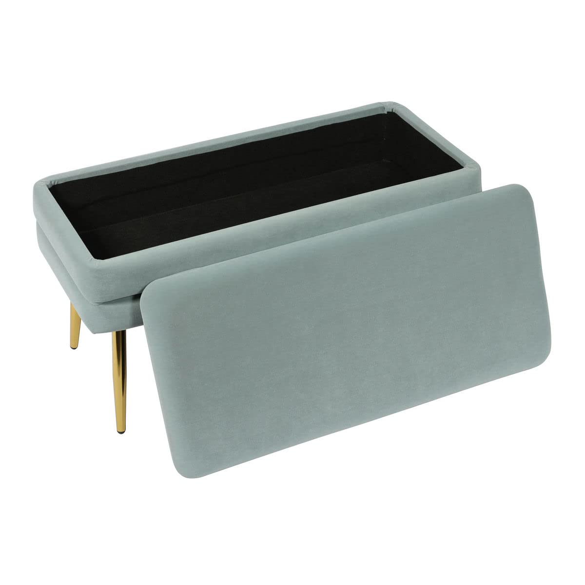 Tov Furniture Ziva Storage Bench - Upholstered Seat with Hidden Storage, Modern Entryway Bench in Sea Blue - Perfect for Living Room, Bedroom, or Hallway Organization