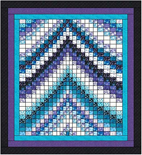 Material Maven Quilt Kit - Twilight Reflections Bargello Strip Quilt with Tonal Trim | DIY Quilting Supplies for Home Decor & Gift Making