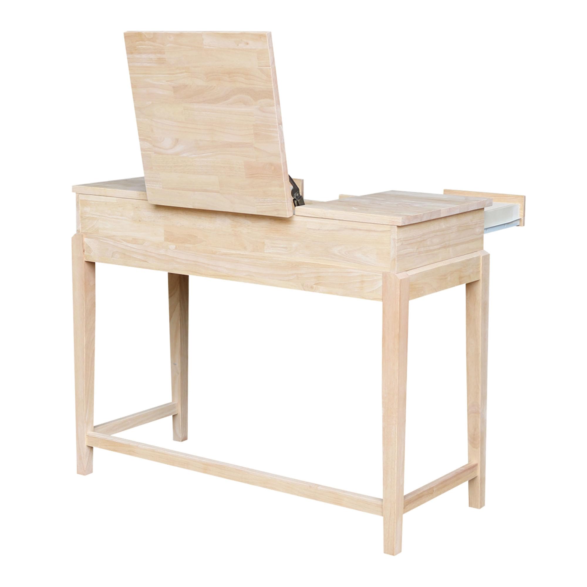 IC International Concepts Solid Real Wood Sturdy Parawood Vanity Table - Unfinished DIY Paint/Stain Ready Vanity Desk for Bedroom Makeup & Dressing Room