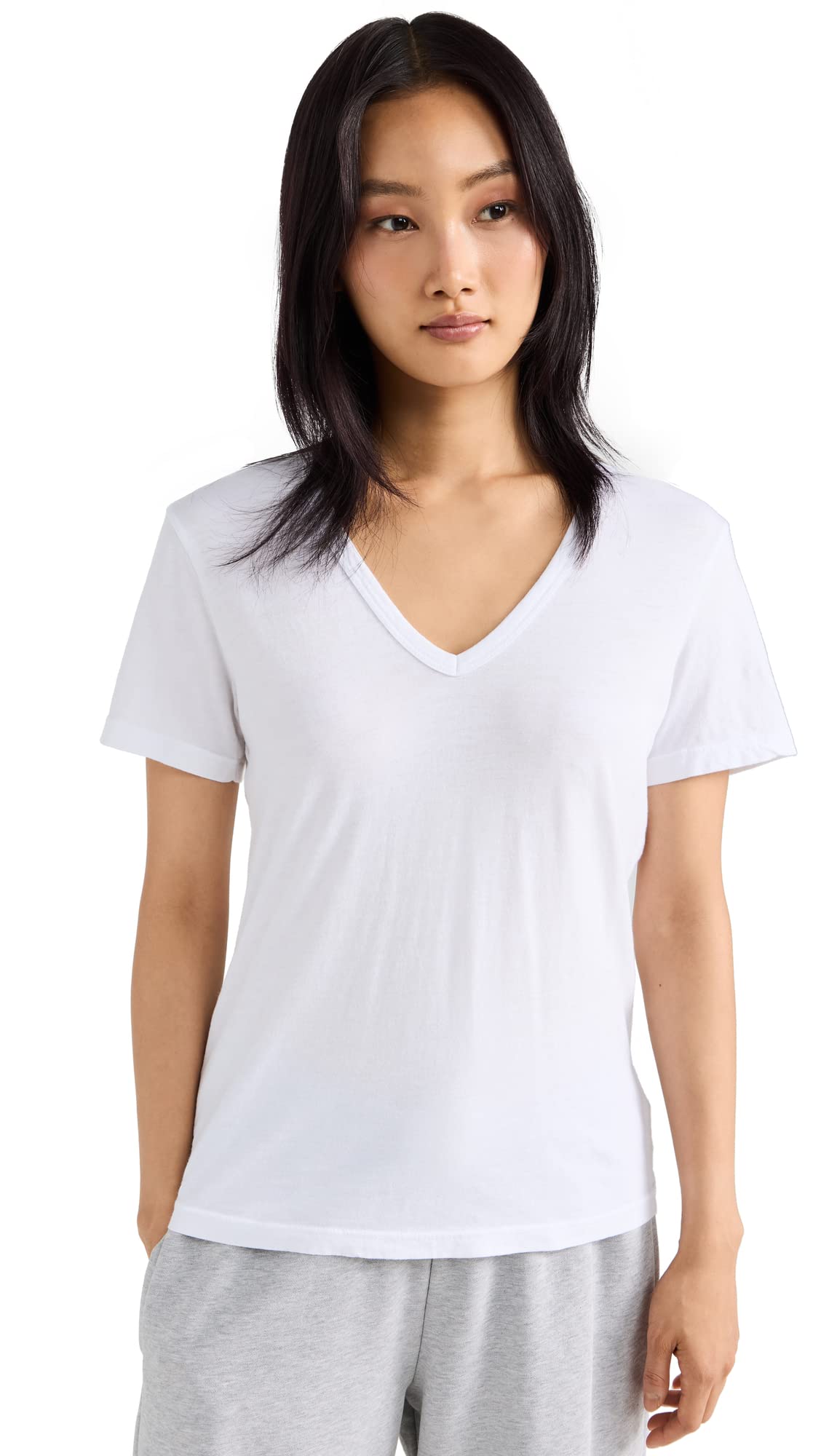 Women's Standard V Neck T-Shirt - Soft Cotton Casual Tee for Everyday Wear | Perfect for Work, Outings & Layering