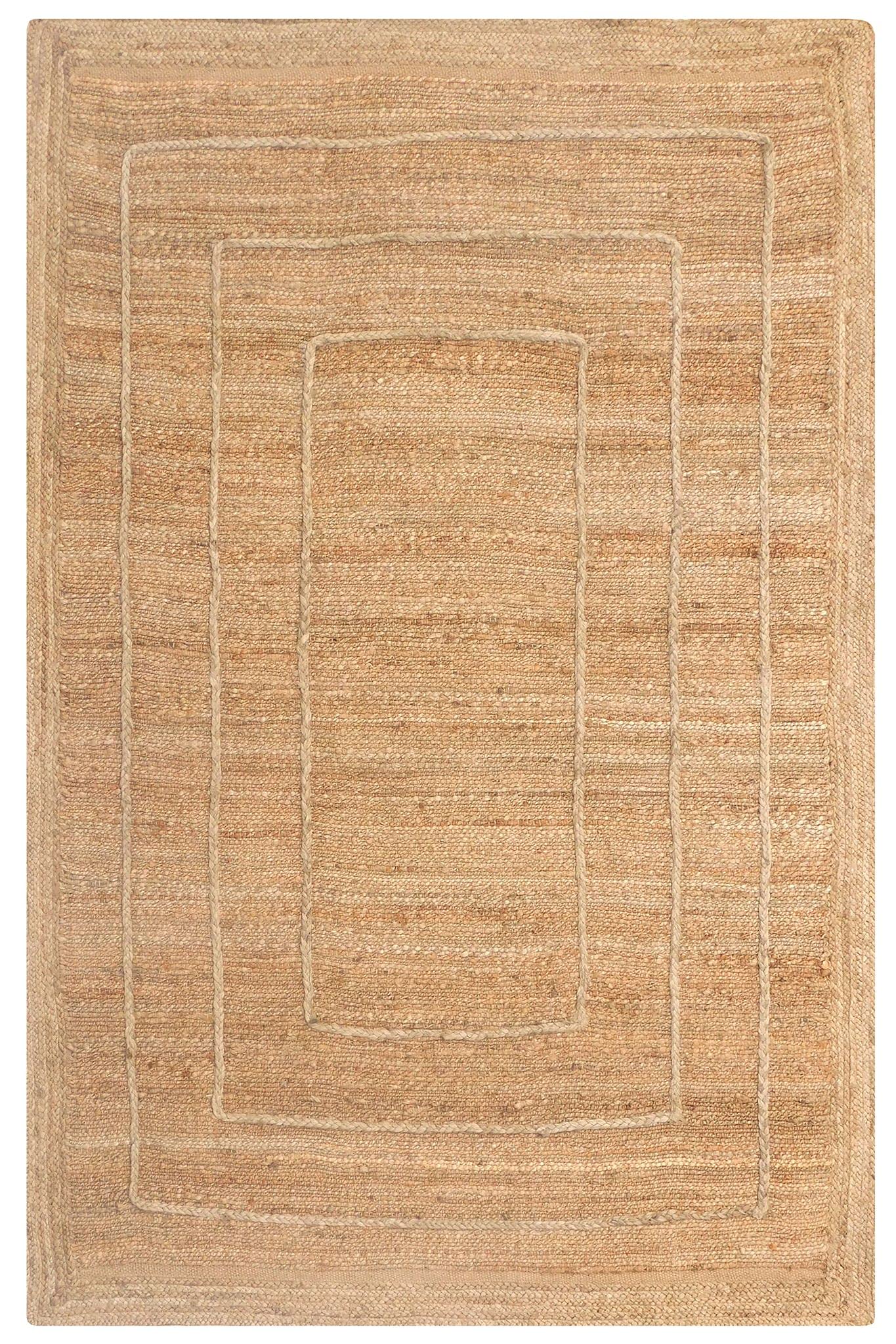 Abani Natural Jute Fiber Textured Rectangle Area Rug 8x10 - Eco-Friendly Boho Coastal Woven Rug for Living Room, Bedroom & Home Decor | Soft, Durable & Stylish Floor Mat