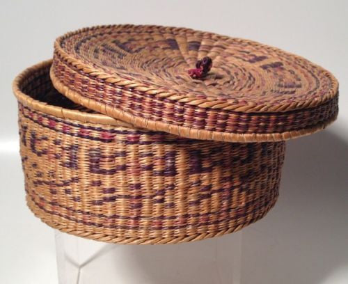 Handwoven Antique Indian Baskets - Traditional Home Decor & Storage for Boho, Farmhouse, or Rustic Interiors