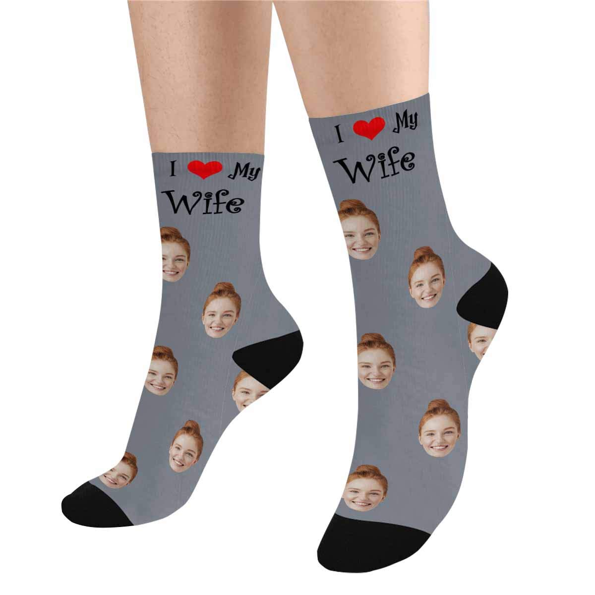 Custom Face Socks for Men - Personalized Couple Socks with Photo - Valentine's Day Gift for Husband - Funny Novelty Socks for Anniversary, Wedding & Romantic Occasions