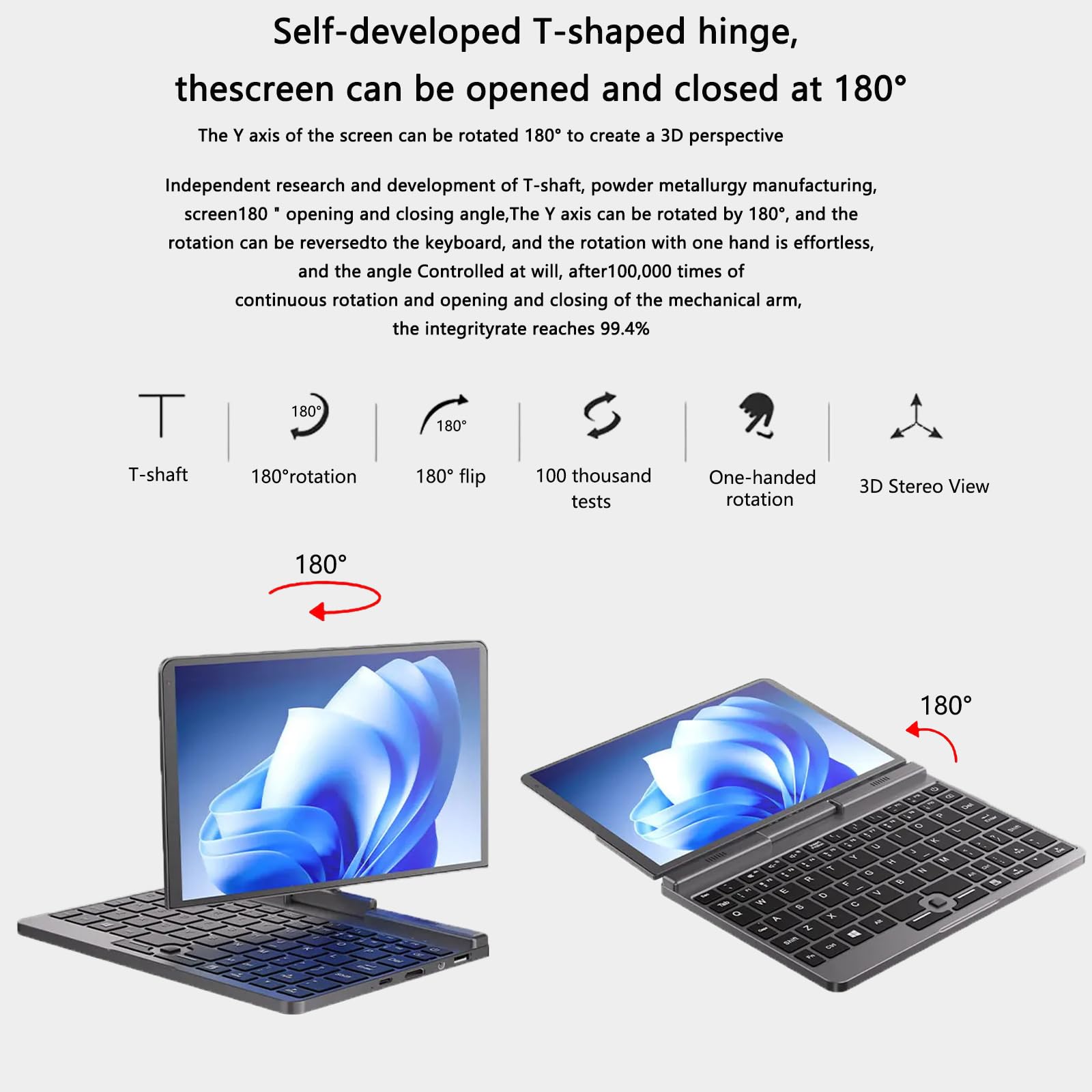 Tuofudun 12th Gen P8 N100 Mini Gaming Laptop - 8 Inch Touch Screen, 12GB DDR5 RAM, 512GB SSD, Stylus Included, 2-in-1 Notebook Tablet PC for Work, Study & Entertainment