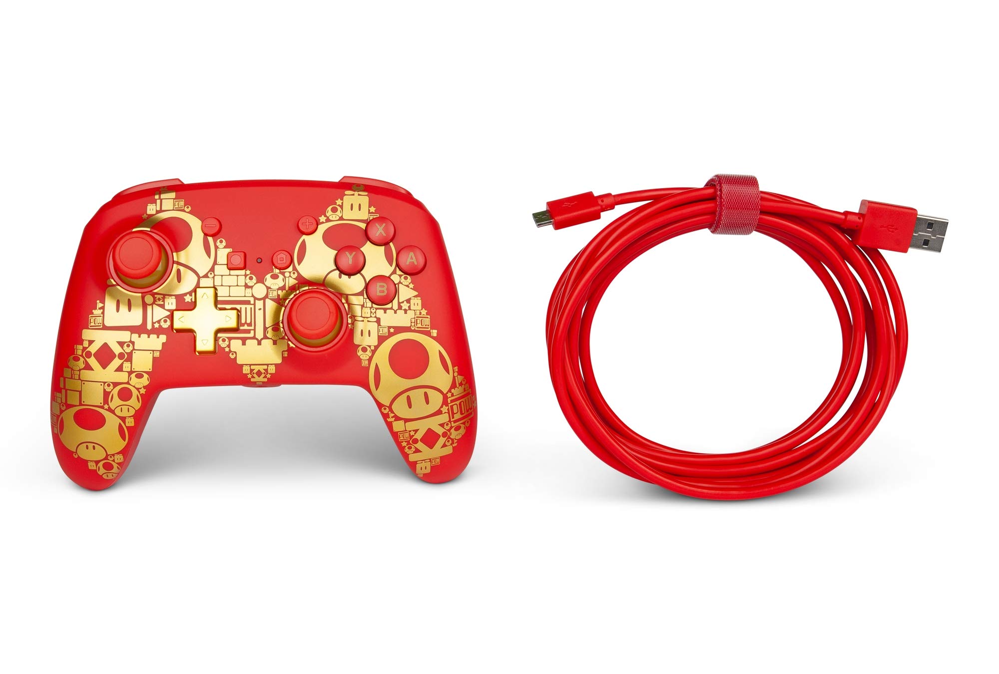 PowerA Enhanced Wired Controller for Nintendo Switch, Switch OLED & Switch Lite - Officially Licensed Mario: Golden Edition - Gaming Accessory for Kids & Adults - Perfect for Multiplayer & Single Player Gaming Sessions