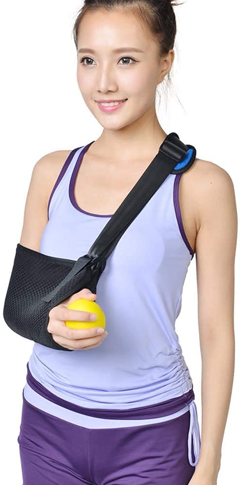 Adjustable Arm Sling Shoulder Brace with Thumb Support - Rotator Cuff Support for Injury Recovery & Post-Surgery Care - Perfect for Shoulder Dislocation, Fractures & Sports Injuries (Black) - Ideal for Daily Use, Physical Therapy & Active Lifestyle