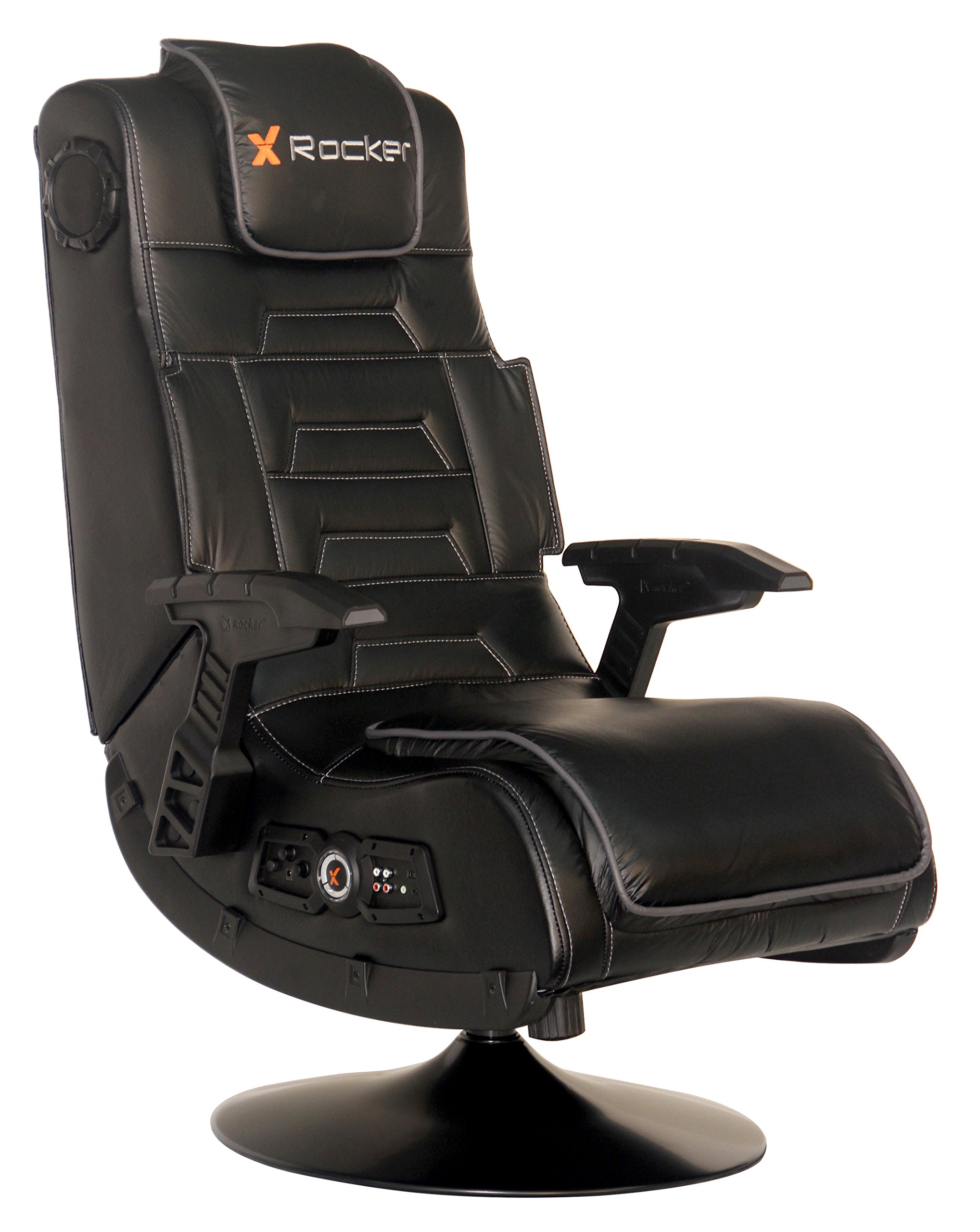 X Rocker Pro Series Pedestal 2.1 Video Gaming Chair - Ergonomic Black Gaming Seat with Built-in Speakers & Subwoofer for PC, PS5, Xbox - Perfect for Gaming Rooms & Home Theaters
