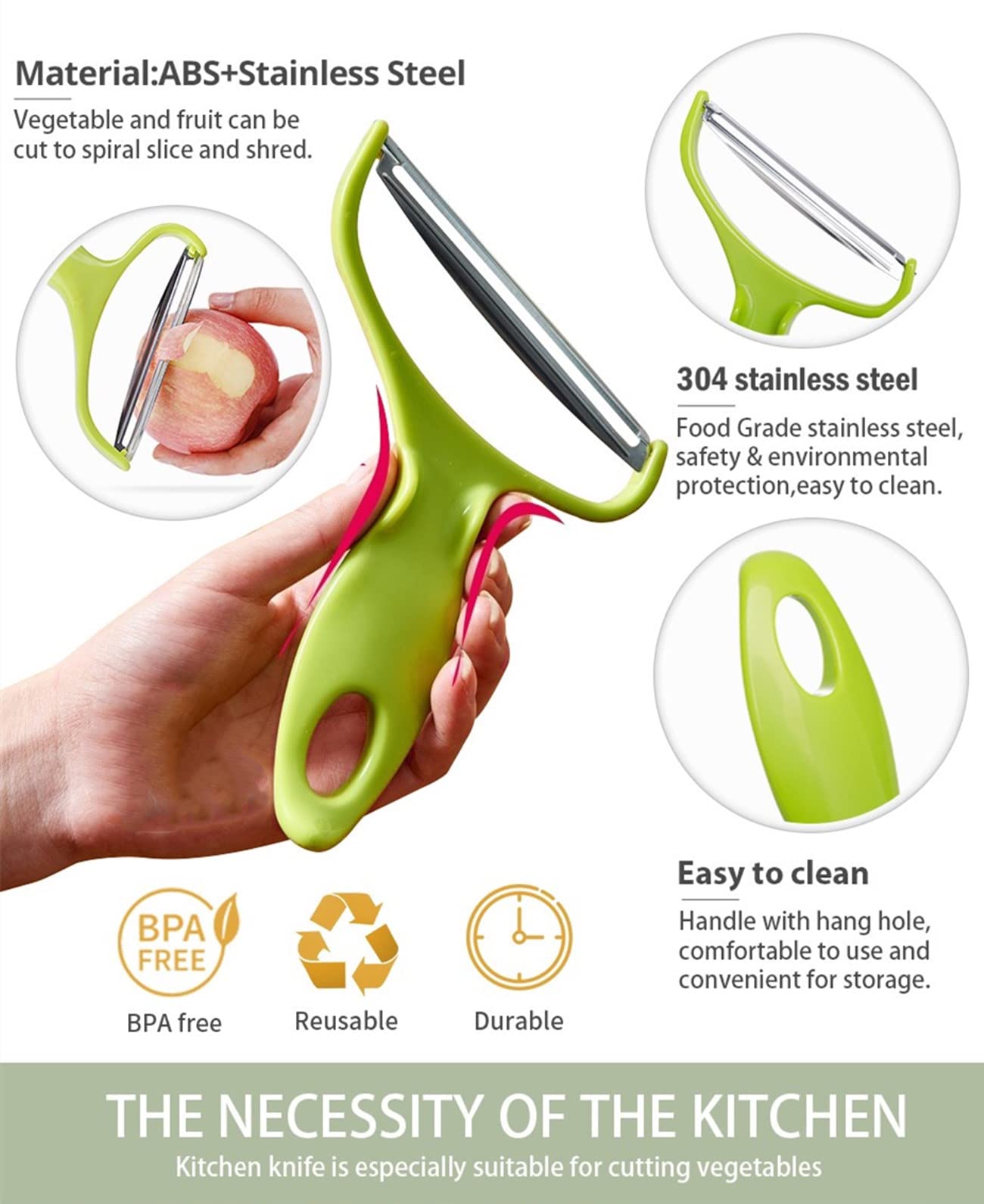 Stainless Steel Vegetable Peeler & Cabbage Shredder - Potato, Fruit, Coleslaw Cutting Tool for Kitchen | Perfect for Salads, Stir-Fries & Meal Prep