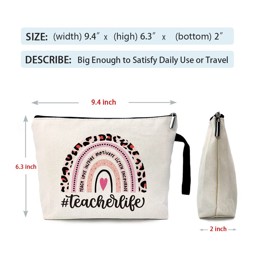 ZHANTUONE Teacher Cosmetic Bag - Perfect Birthday, Appreciation & Graduation Gift for Educators | Ideal for Classroom, Travel & Daily Organization