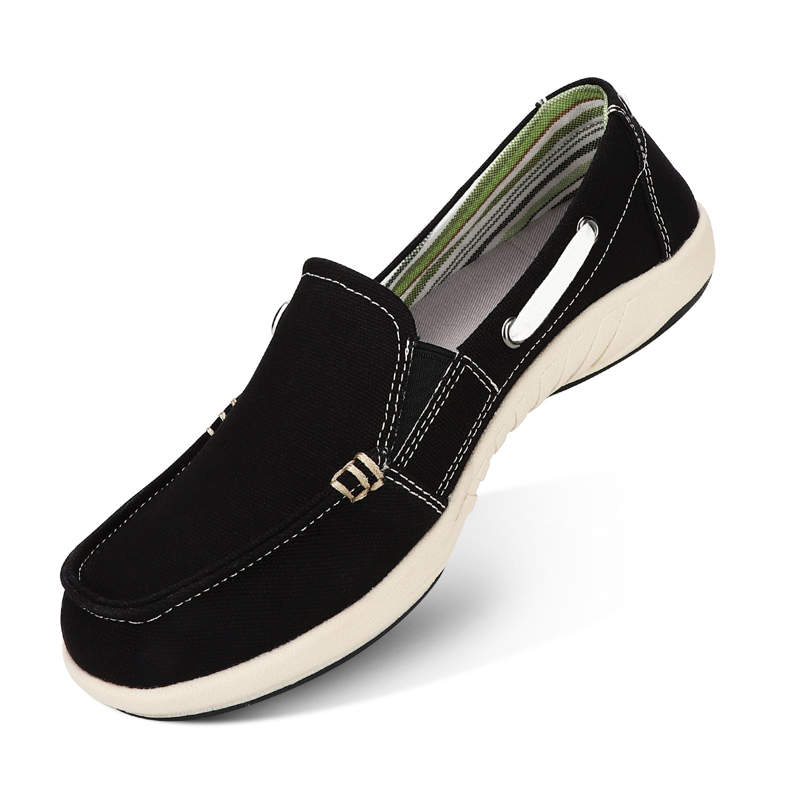 Women's Comfortable Canvas Loafer Shoes - Casual Slip-On Flats for Walking, Work & Travel - Breathable & Lightweight Everyday Shoes