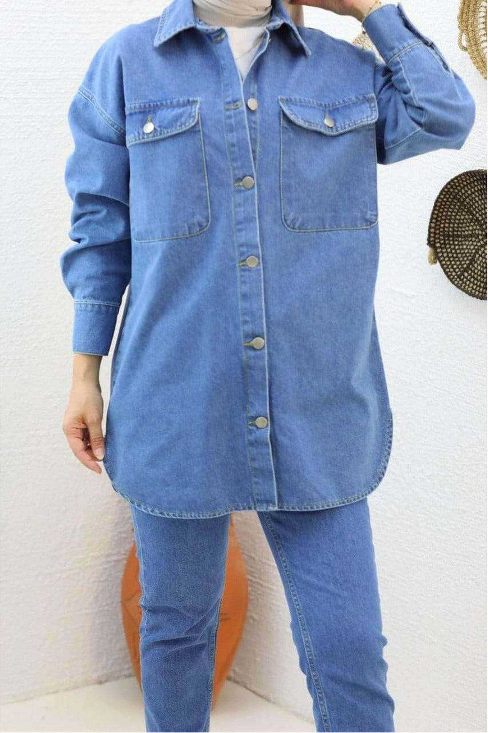 Baano Design Soft Denim Shirt in Midwash - Comfortable Casual Button-Up for Men & Women | Perfect for Everyday Wear, Office Outfits & Weekend Styling