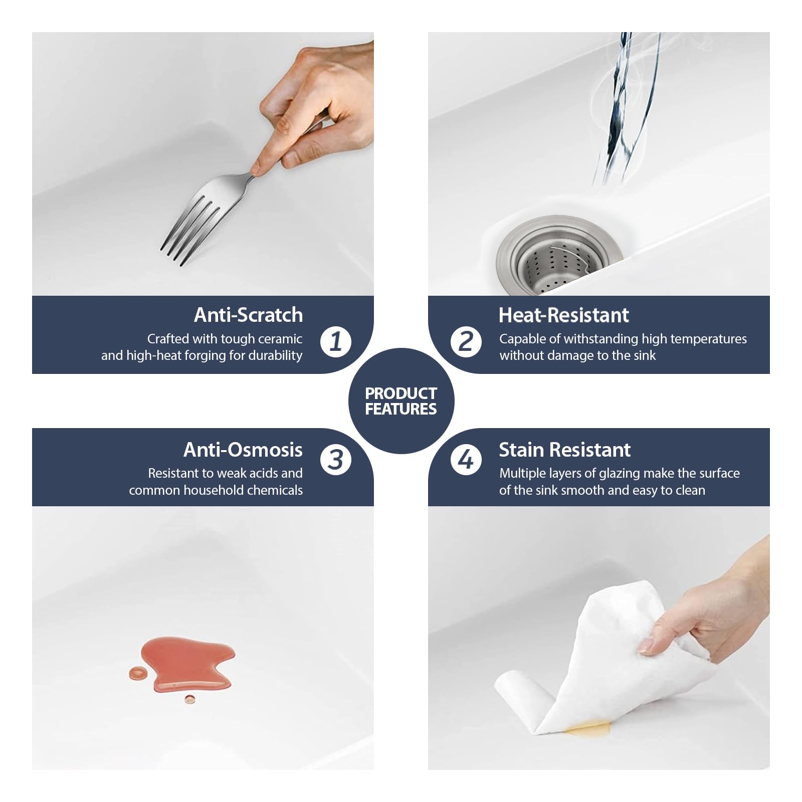 30x20 Inch White Fireclay Farmhouse Sink - Large Single Bowl Apron Front Undermount Kitchen Sink for Rustic & Modern Farmhouse Kitchens | Perfect for Food Prep, Dishwashing & Farmhouse Style Decor