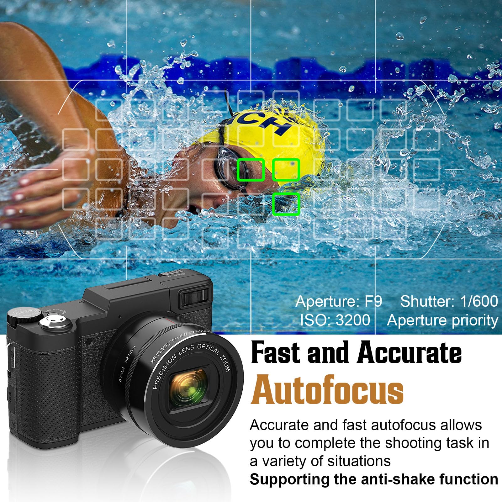 4K Digital Camera for Photography & Vlogging - 48MP HD, 5X Optical Zoom, 8X Digital Zoom, Autofocus, 3 Inch Screen - Compact Travel Camera for YouTube, TikTok, Vacation & Outdoor Adventures