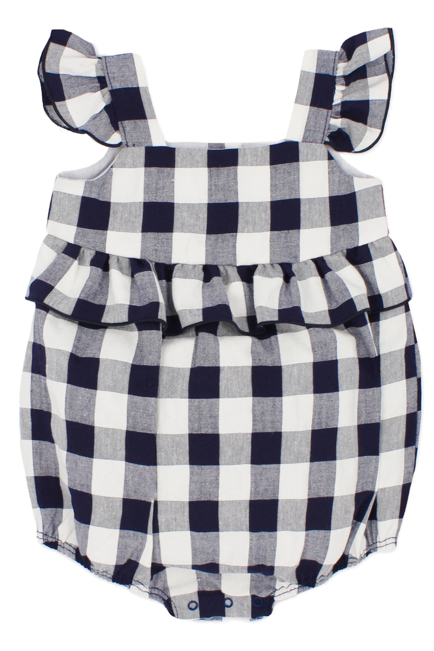 Lillia Navy Gingham Romper for Women - Summer Casual Jumpsuit with Pockets | Perfect for Beach Outings, Picnics & Date Nights