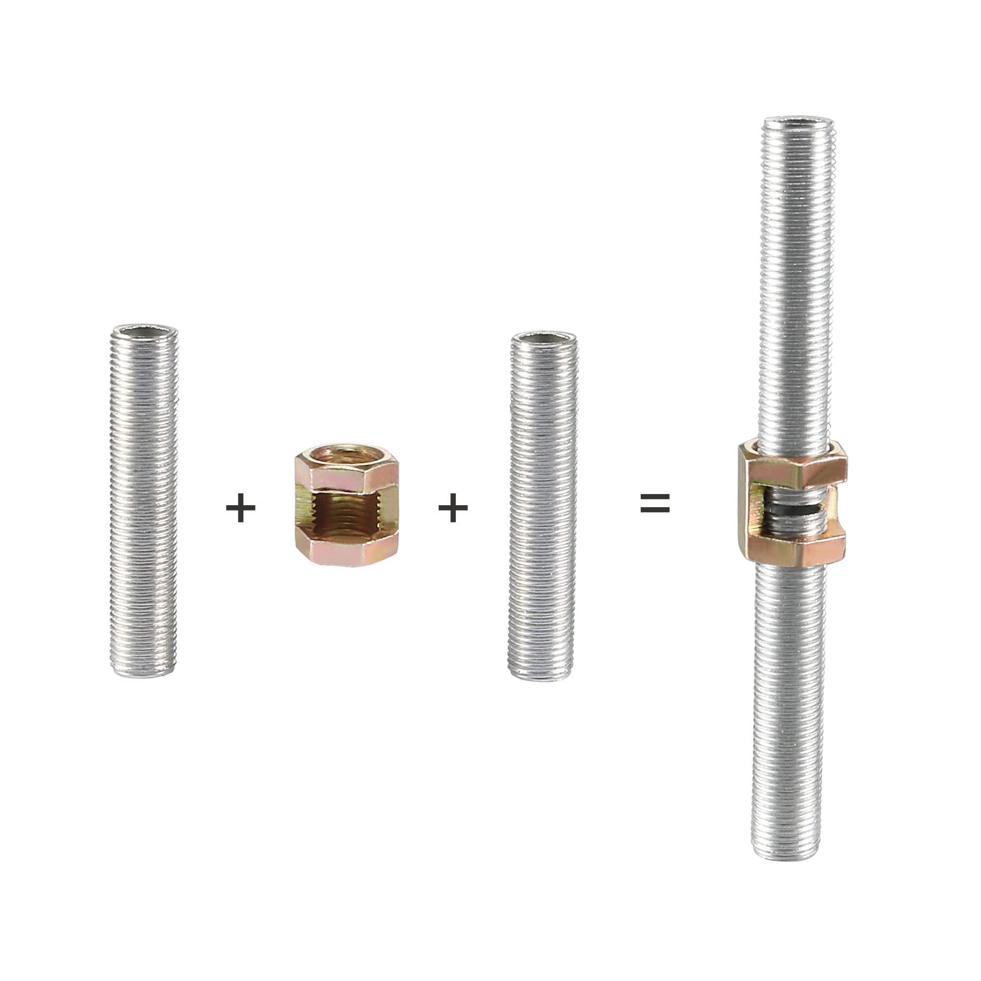 Meccanity M10 Hexagon Nut 15mm Height Zinc Plated Iron - 10 Pack for Lamp Pipe Repair & DIY Lighting Projects | Durable Hardware for Home & Workshop Use