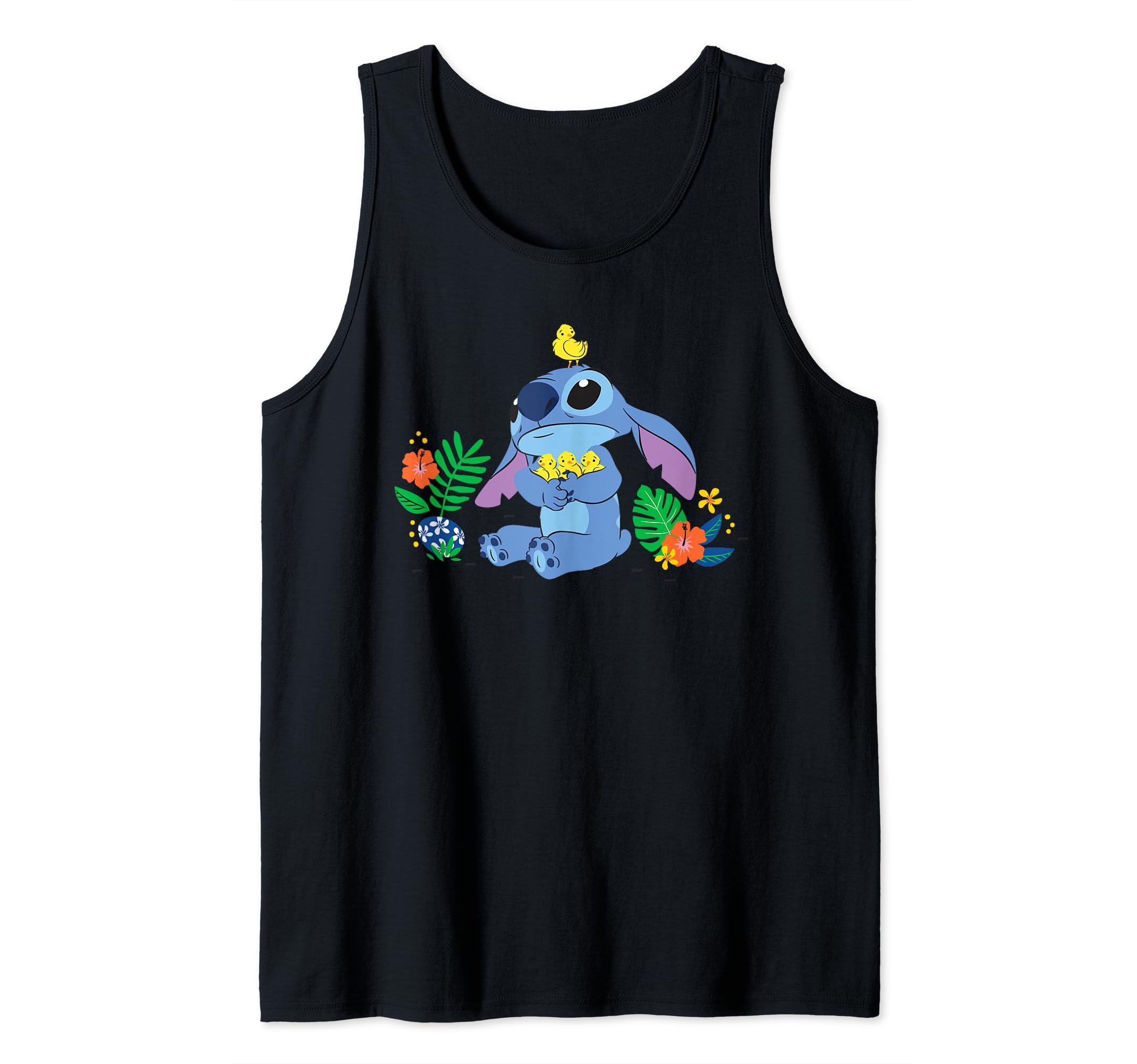 Disney Stitch and Baby Chicks Easter Tank Top for Women - Cute Cartoon Graphic Tee - Easter Outfit, Spring Fashion, Casual Summer Tops