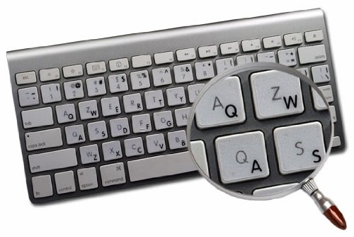 Apple Keyboard Stickers - Black Lettering on Clear Background for Desktop, Laptop & Notebook | Durable English Key Labels for Easy Typing (Perfect for Office, School & Coding)