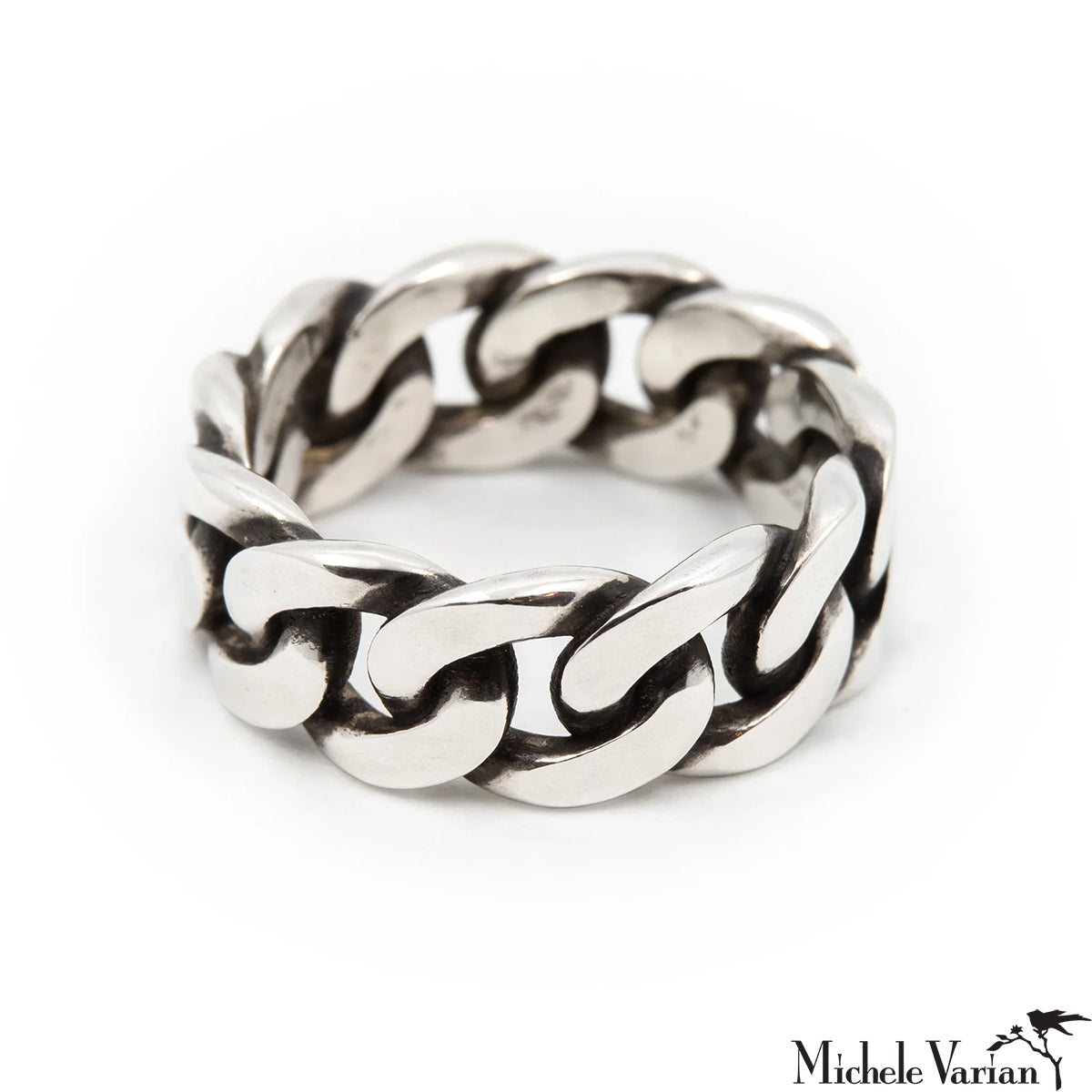 Sterling Silver Cuban Link Chain Ring for Men - Durable & Stylish Jewelry for Gifts, Parties, and Everyday Wear
