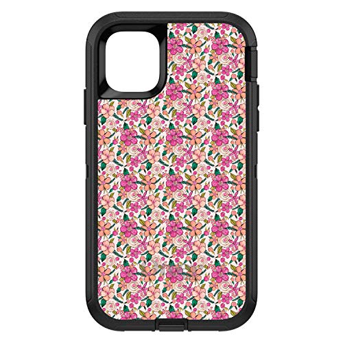 Preppy Pattern - Pink Flowers Floral On Black Case