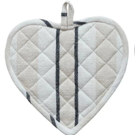 Cotton Quilted Heart Shaped Pot Holder - Heat Resistant Oven Mitt & Kitchen Handle Protector for Baking, Cooking & Serving - Perfect Valentine's Day Gift