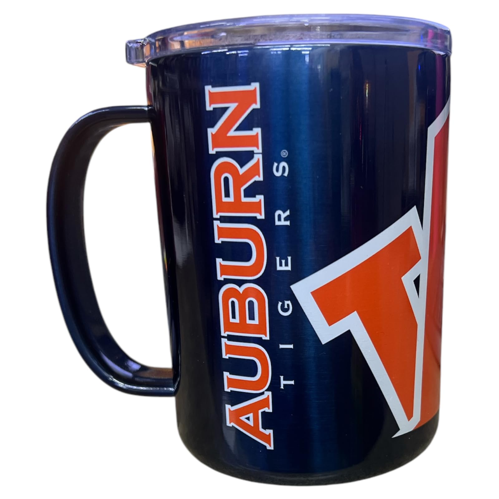 Auburn Tigers 15oz Insulated Stainless Steel Tumbler Mug - Double Wall Vacuum Insulation Keeps Drinks Hot/Cold for Hours - Perfect for Game Day, Tailgating, Office & Outdoor Activities