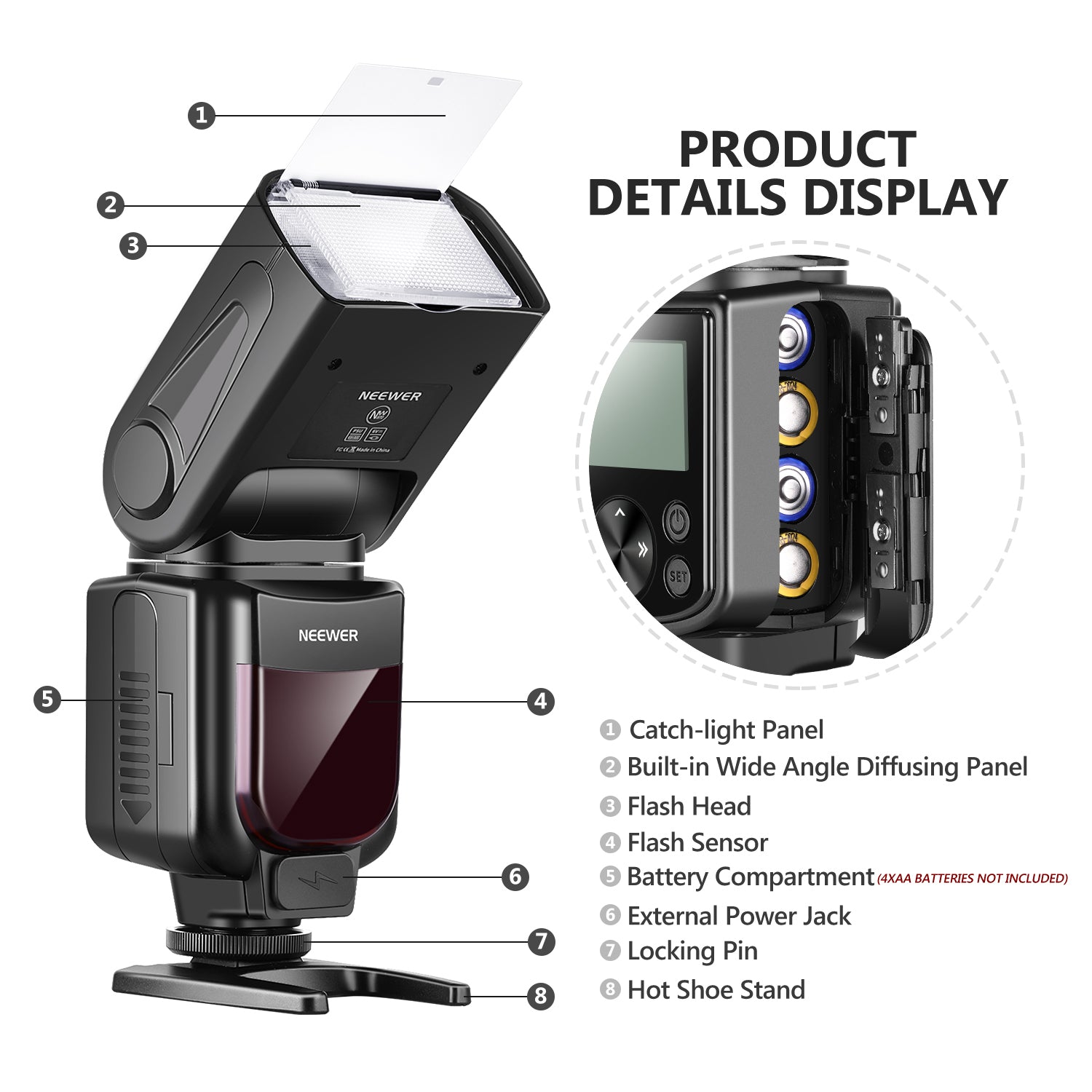 NEEWER NW670 TTL Speedlite Flash for Canon DSLR Cameras - Professional Photography Lighting for Portraits, Weddings & Events