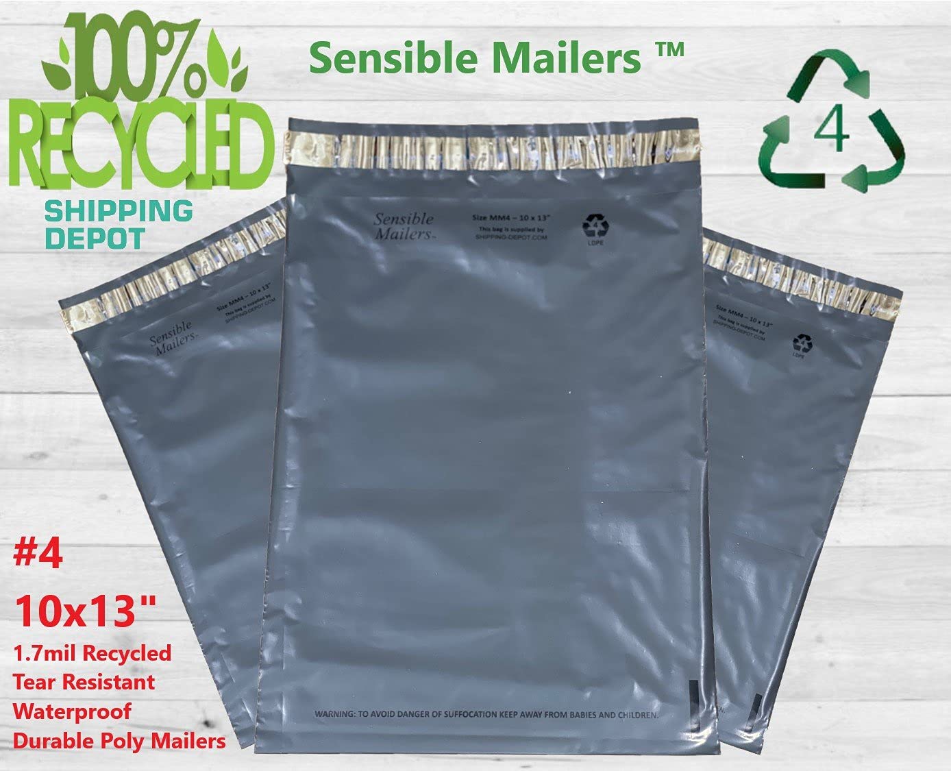 4000 Pack 10x13 Inch Eco-Friendly Recycled Grey Poly Mailers | Durable Shipping Envelopes for Small Business & Ecommerce | Perfect for Clothing, Books & Online Store Shipments