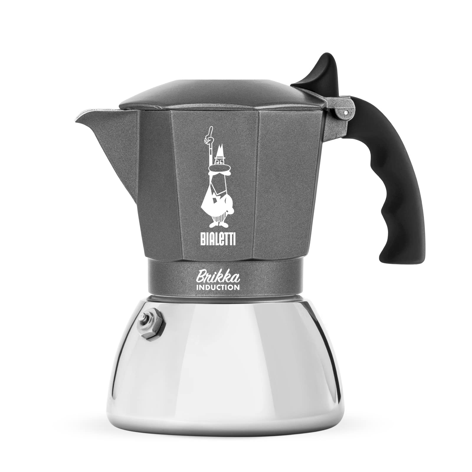 Bialetti Brikka Induction Stovetop Espresso Maker - 4 Cup Moka Pot for Gas, Electric & Induction Cooktops - Perfect for Home, Office & Camping Coffee Brewing