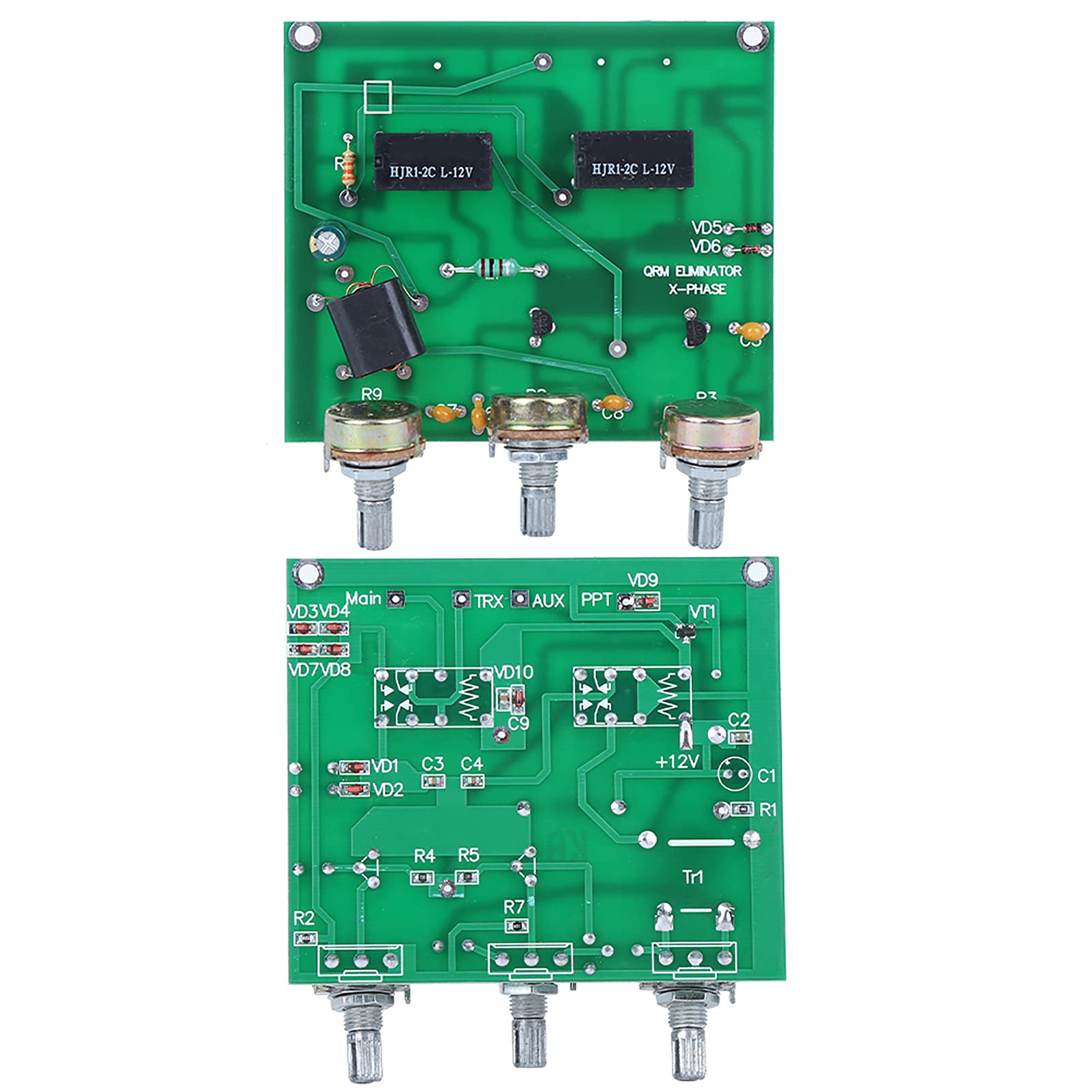 HF Band QRM Eliminator Kit - X-Phase Green PCB Radio Communication Amplifier Parts with PTT Control for Ham Radio & Home Audio - Perfect for Radio Enthusiasts & DIY Communication Projects