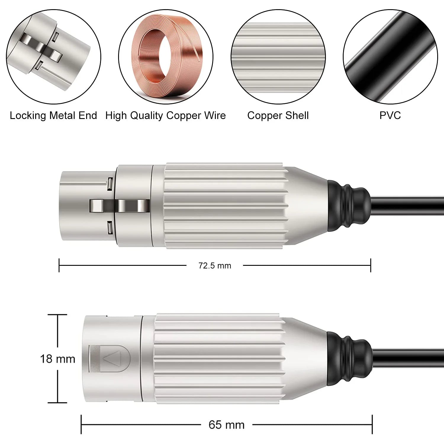 10m Hridz XLR Cable Male to Female - Professional Balanced Audio Cable for Microphones, Speakers & Studio Equipment - Perfect for KTV, Live Performances, Recording & Home Theater Systems