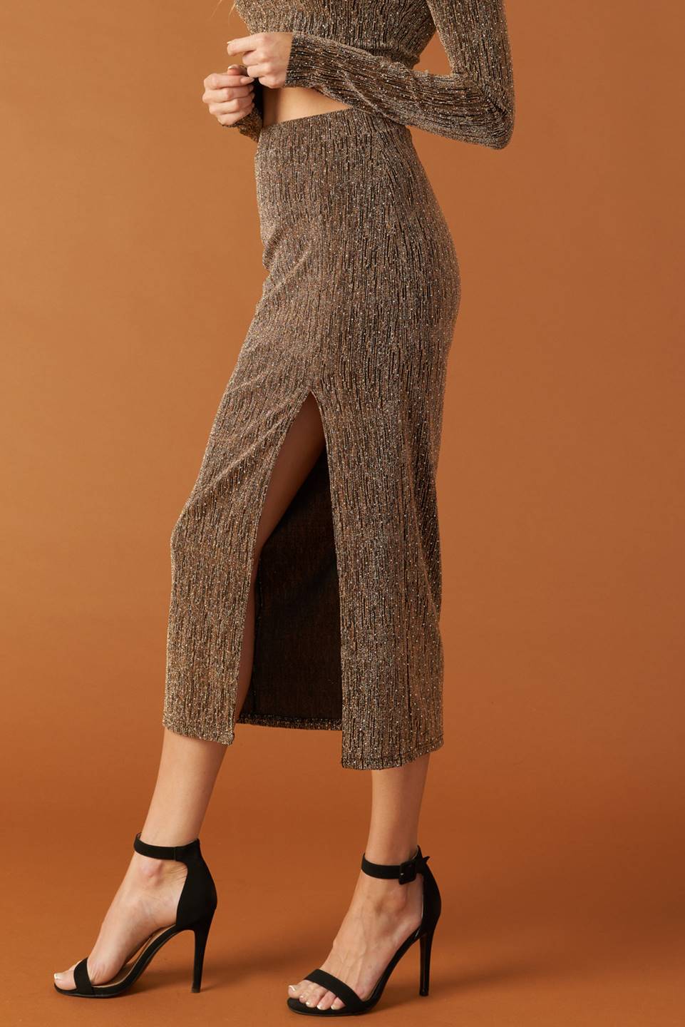 BRUNCH AT NOON Women's Fitted Top & Skirt Set - Stylish Outfit for Brunch, Date Night & Summer Parties