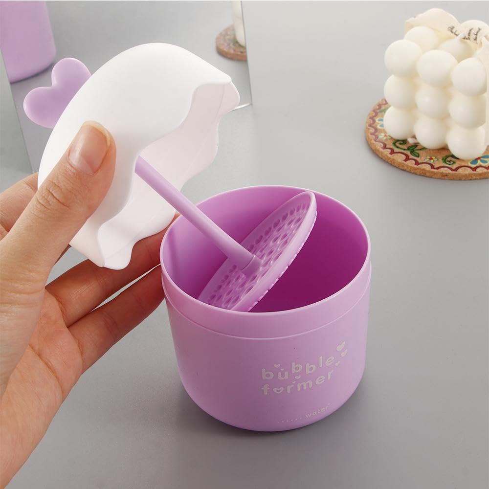 1Pcs Portable Facial Cleanser Foam Maker - Rapid Foaming Cup for Skin Care, Bubbler Tool for Deep Cleansing (Blue) | Perfect for Travel, Daily Skincare Routine & Spa Treatments