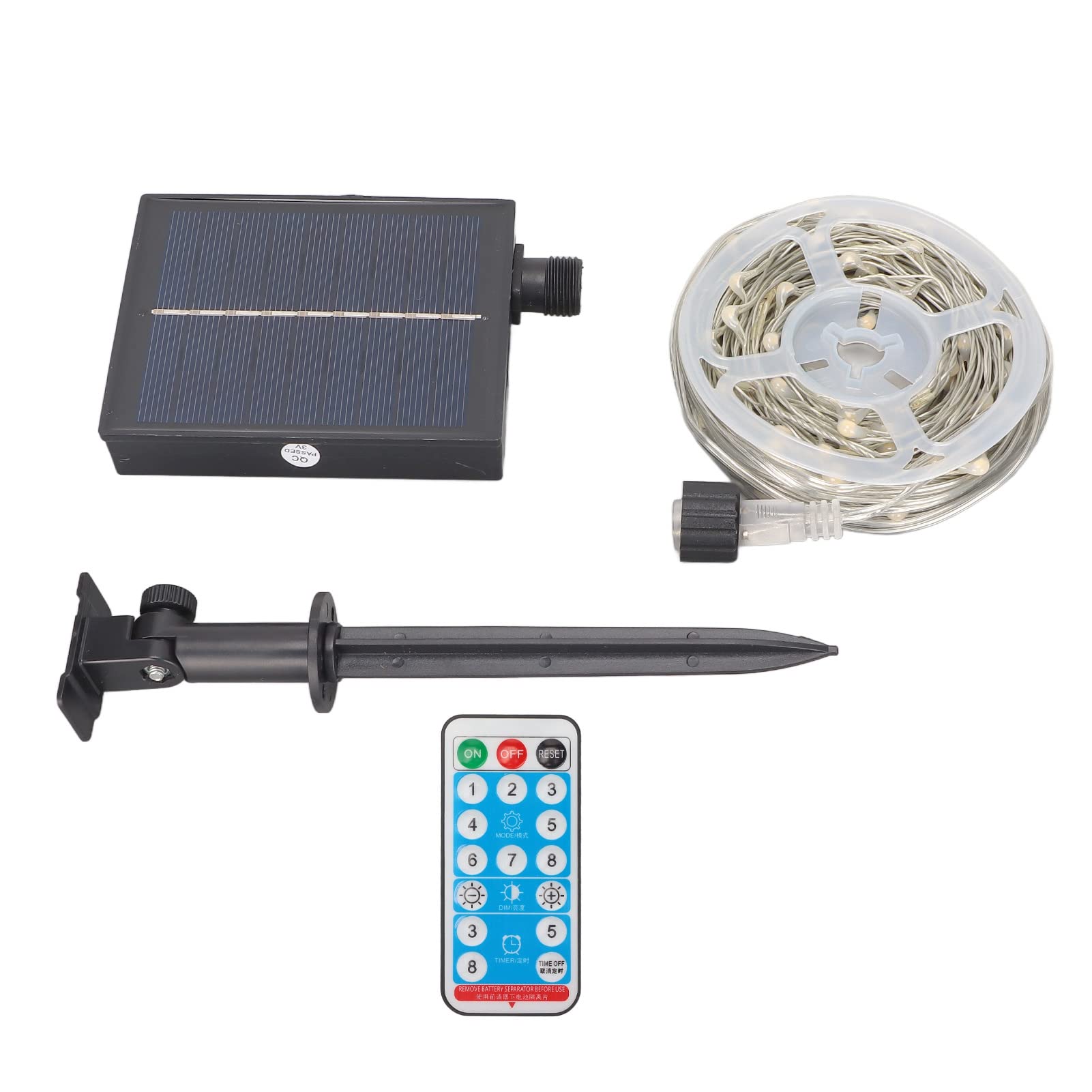 Ciciglow 100 LED Solar String Lights with Remote Control - 8 Lighting Modes, 10M/32.8Ft Waterproof Fairy Lights for Outdoor Garden, Patio, Courtyard, Wedding & Party Decoration (Warm White)